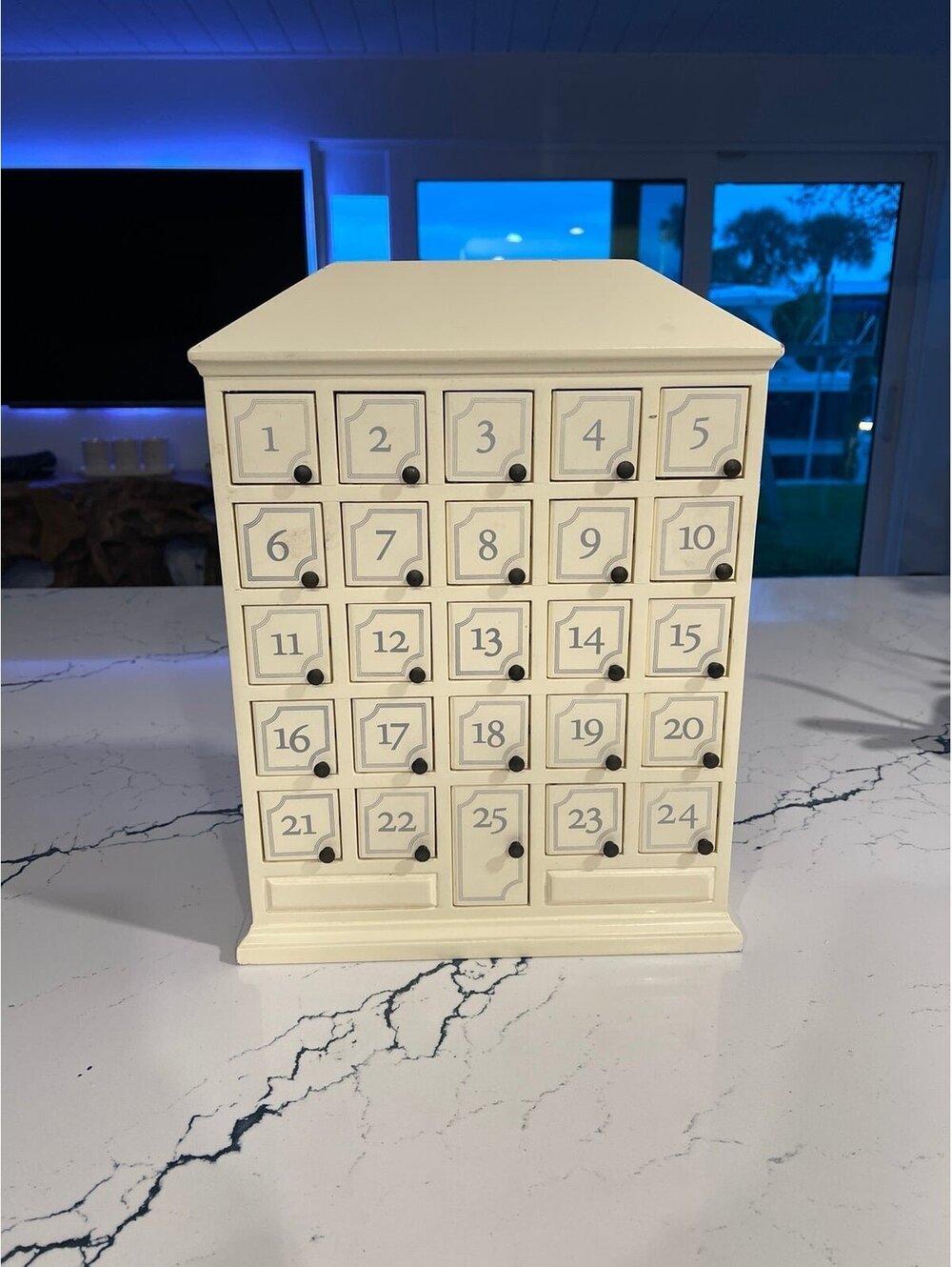 Restoration hardware rare advent calendar solid wood heavy Christmas